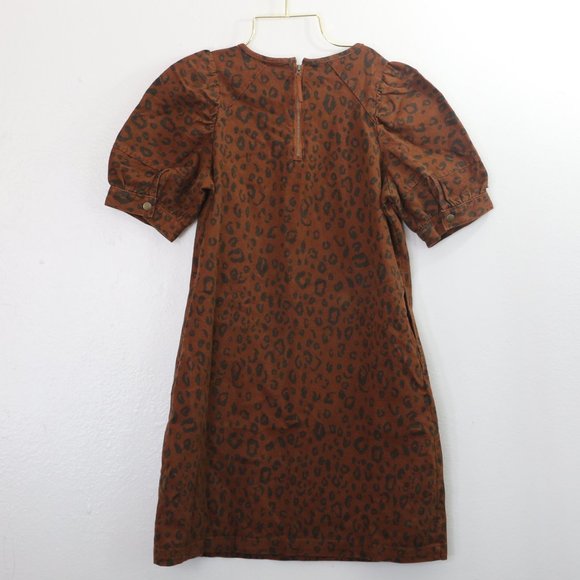 Universal Thread Leopard Print Denim Dress - Brown and Black, NWT - Picture 3 of 8